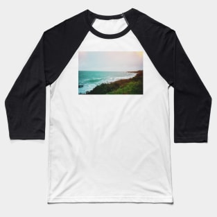 Film photo with authentic light leak of the lighthouse at Bluff, New Zealand. Baseball T-Shirt